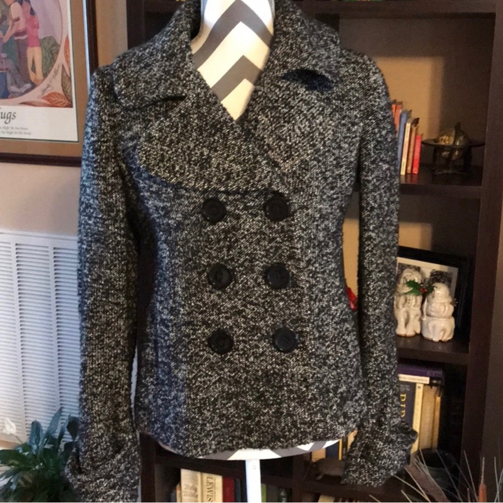 Andrew Marc New York Wool Coat | 6 | Black & White
